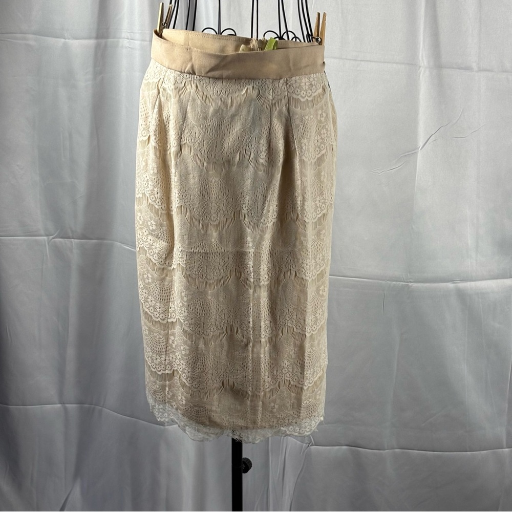 Shabby Apple Cream Lace Midi Skirt